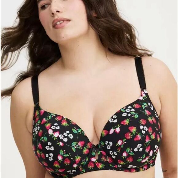 Torrid Curve Strawberry Bloom Perfect T-Shirt Bra - Picture 1 of 11